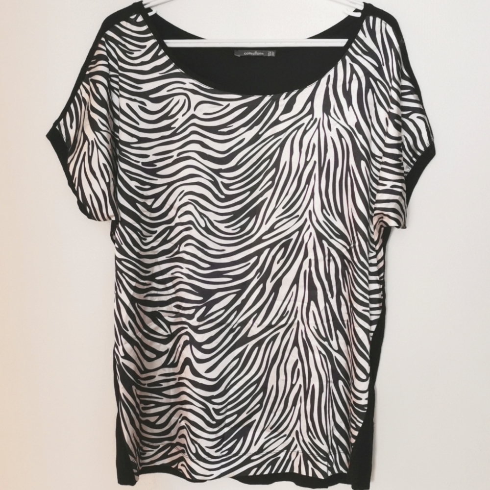 Animal printed women top. Ptp:22". L:24"
